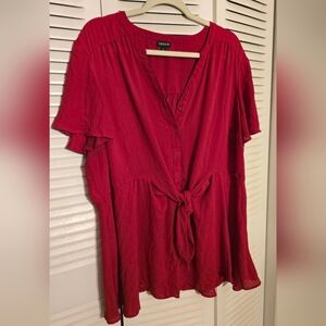 Torrid Women's Red Button-Down Blouse